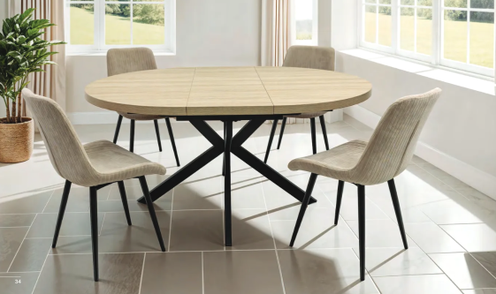 Walton 1.2m 1.60 Round extendable to Oval dining table-Round to Oval dining table-Renaissance Design Studio