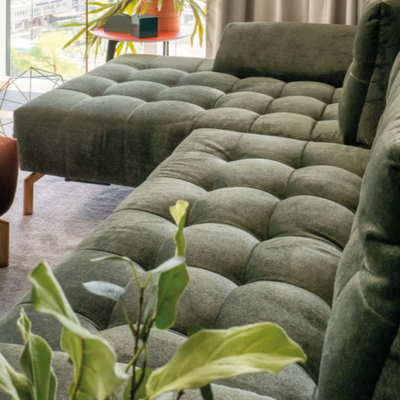 Welly bespoke Corner Sofa with custom Urban organic and water blocked fabric
