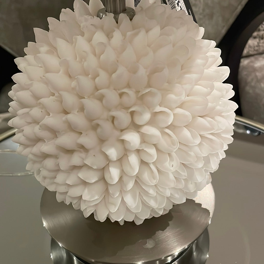 White spike table lamp w shade-Renaissance Design Studio