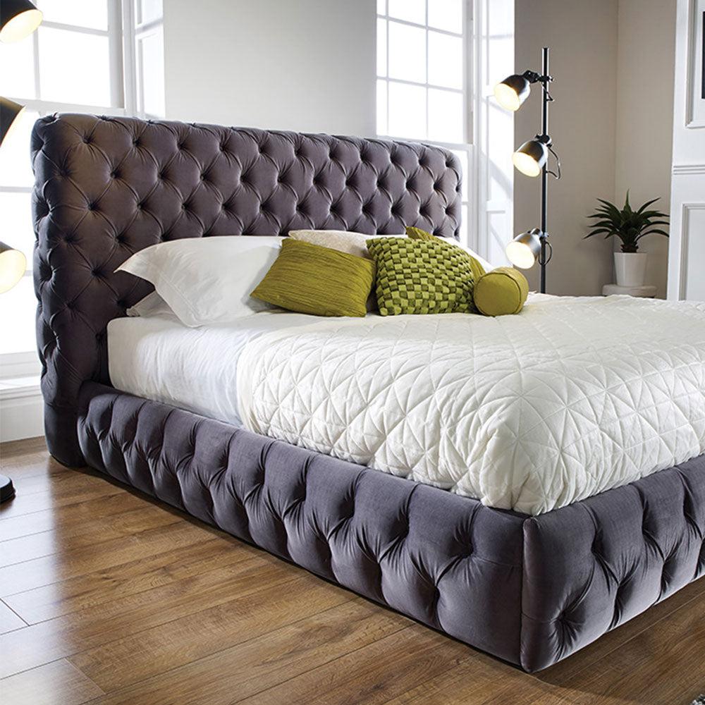 Whitemeadow buttoned Belview bed hand custom made  in various sizes  POA