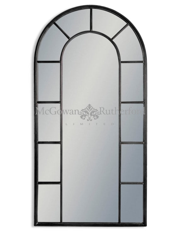 XL Black Metal Window Mirror-Renaissance Design Studio