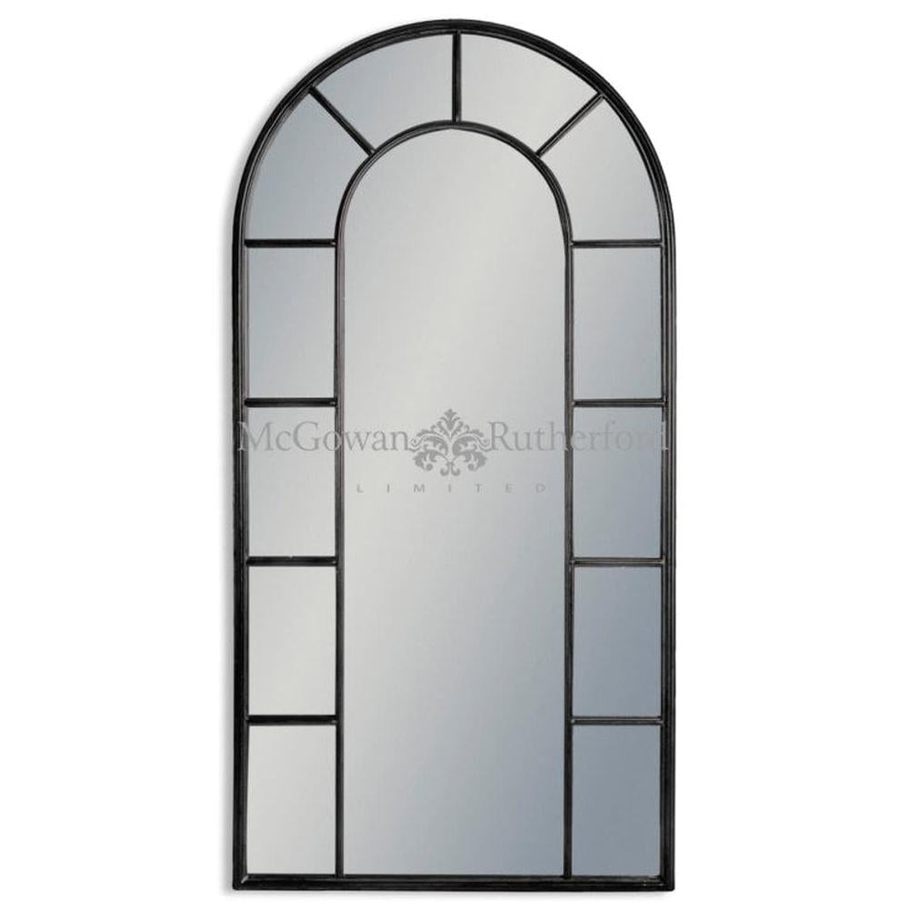 XL Black Metal Window Mirror-Renaissance Design Studio