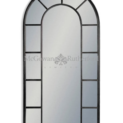 XL Black Metal Window Mirror