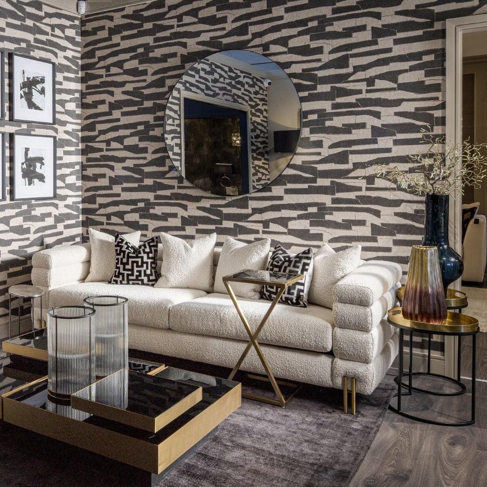 York Sofa with gold accents by Eichholtz-Renaissance Design Studio