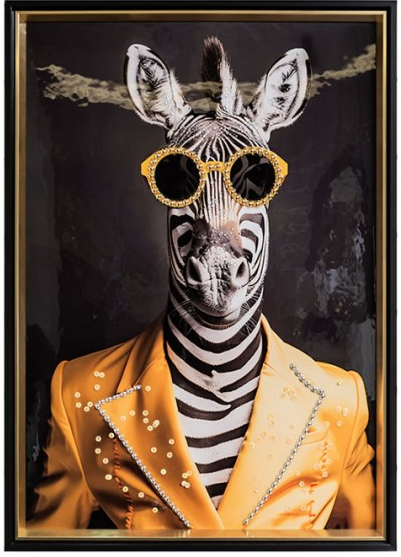 Zebra Funky Artwork 70x50cm-Renaissance Design Studio