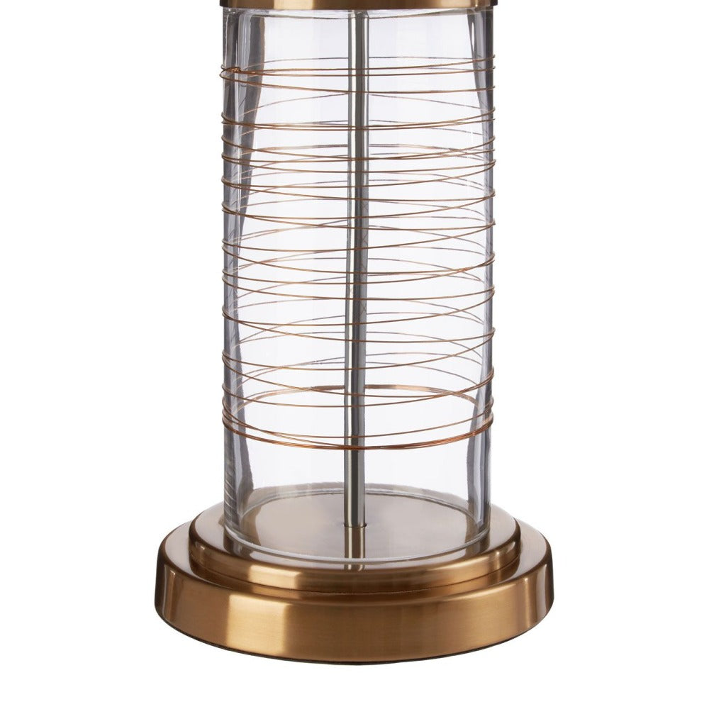 Zella table lamp in gold with off white shade REDUCED-Table lamp-Renaissance Design Studio