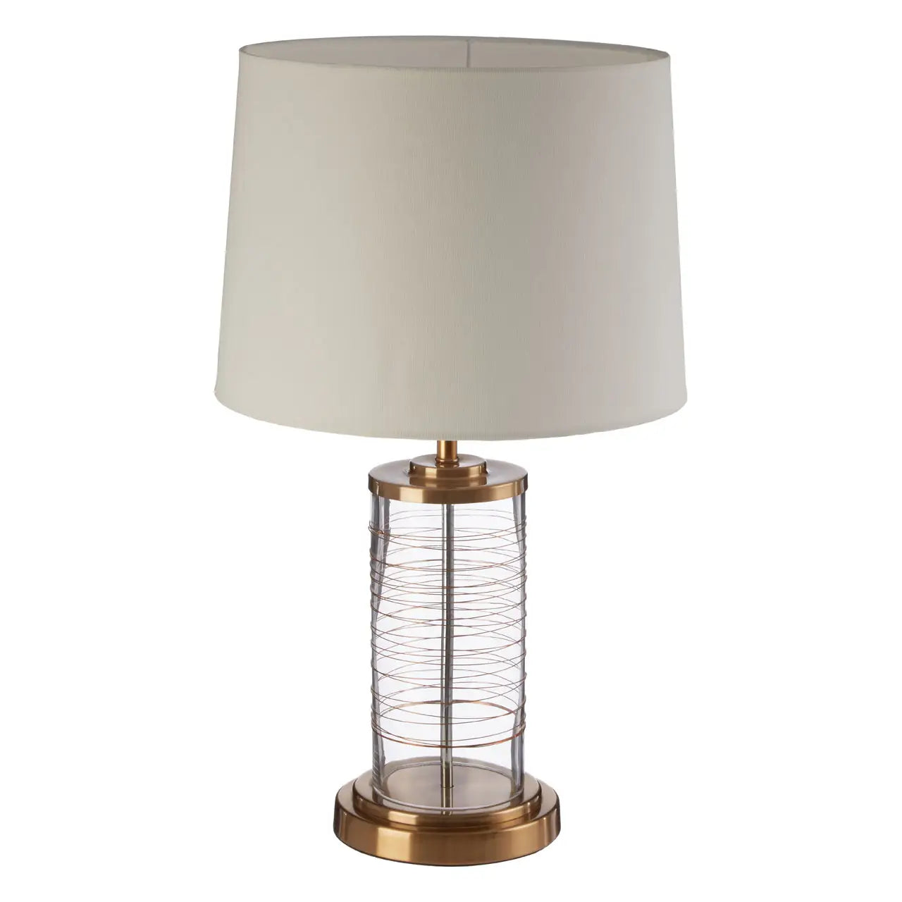 Zella table lamp in gold with off white shade REDUCED-Table lamp-Renaissance Design Studio